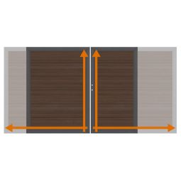 TraumGarten Doppeltor auf Maß Sichtschutzzaun SYSTEM WPC Platinum XL Braun Edelstahl-Aluminium-Doppelrahmen mit ummantelten WPC-Profilen, fleckenresistent, wasserabweisend, inkl. Schloss, Beschlagsatz, Bodenschieber, Aufhebelschutz, Auflaufstütze