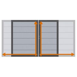 TraumGarten Doppeltor auf Maß Sichtschutzzaun SYSTEM WPC XL Grau Stabiler Edelstahl-Aluminiumrahmen mit WPC-Füllung, maßgefertigt, wetterfest, pflegeleicht, inkl. Schloss, Beschlagsatz, Bodenschieber, Aufhebelschutz & Auflaufstütze