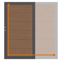 TraumGarten Einzeltor auf Maß Sichtschutzzaun SYSTEM WPC XL Mandel Maßgefertigtes WPC-Tor, 300x20 mm XL-Lamellen, pulverbeschichteter Alu-Rahmen, pflegeleicht, wetterfest, individuelle Größe