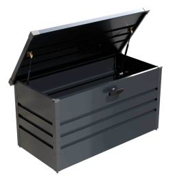 Wellker Gartenbox 400 L Metall Auflagenbox anthrazit Maße: 120x62x62 cm, wasserdicht und abschließbar