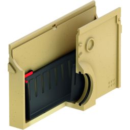 ACO Self Euroline 2.0 Einlaufkasten für Linienentwässerung Rinnenkörper aus Polymerbeton mit integriertem Schlammeimer für eine komfortable Reinigung, 500 mm Länge