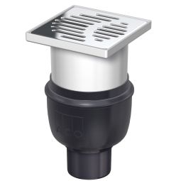 ACO Badablauf 150x150mm Easyflow Ablauf senkrecht Komplettset, verschiedene Ablaufdurchmesser wählbar