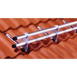 Heuel Schneefang-Systempaket DoublePipe zum Einhängen Kupferrot Länge: 2,00 m, Halterung zum Schrauben für Tonziegel/ Betondachsteine