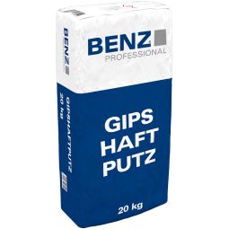 BENZ PROFESSIONAL Gipshaftputz 20 kg Sack, für alle tragfähigen Untergründe im Innenbereich