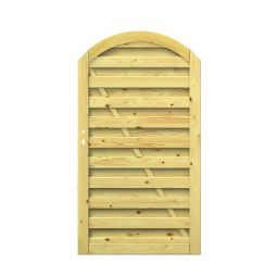 Wellker Sichtschutzzaun Holz Tor rund Aus gefastem, kleinastigem Fichtenholz, 98x155 (179) cm groß, wählbare Öffnungsrichtung