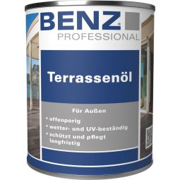 BENZ PROFESSIONAL Terrassen-Öl Holzschutzmittel Witterungsbeständiger Schutz für Terrassendielen, verschiedene Farben, 0,75L bis 2,5L 
