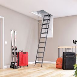 DOLLE Stahl Bodentreppe clickFIX comfort 3-teilig, U-Wert 0,49 Dachbodentreppe Verschiedene Größen, für lichte Raumhöhen von 244 bis 264 cm