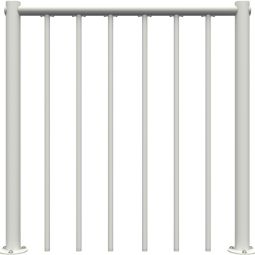 Minka Brüstungsgeländer mit vertikalen Stäben und PVC Handlauf weiß gerade Mit flexiblem PVC-Handlauf