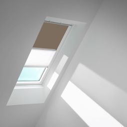 VELUX Verdunkelungsrollo Duo DFD Nougat/Weiß 4574 Schutz gegen Hitze, für verschiedene VELUX-Dachfenster geeignet