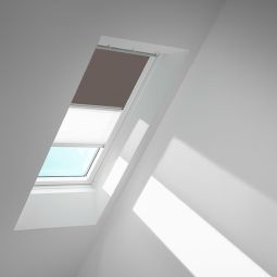 VELUX Verdunkelungsrollo Duo DFD Taupe/Weiß 4577 Schutz gegen Hitze, für verschiedene VELUX-Dachfenster geeignet