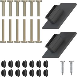 TraumGarten Sichtschutzzaun SYSTEM Zubehörbeutel Klemmpfosten anthrazit Ersatzschrauben mit Schraubhülsen und Abdeckungen für 1 Pfosten