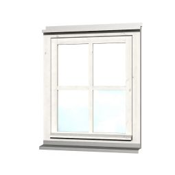 Skan Holz Einzelfenster Weiß für Carports Echtglas, mit Dreh- und Kippfunktion