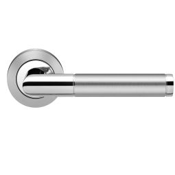 Karcher Türgriff-Garnitur Rio ER34 Edelstahl poliert-matt Türklinke Patentierte Montagetechnik, mit Rückholfeder