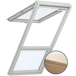 VELUX Dachfenster Lichtlösung GGL GIL LICHTBAND Holz weiß lackiert THERMO Schwingfenster Ein Dachfenster-Set bestehend aus: Schwingfenster 2-fach-Verglasung, Zusatzelement, Eindeckrahmen, Verlängerungsteil