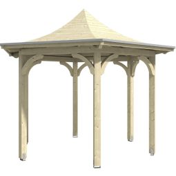 Skan Holz Pavillon Versailles Naturbelassen Holzpavillon 418x360cm, Leimholz