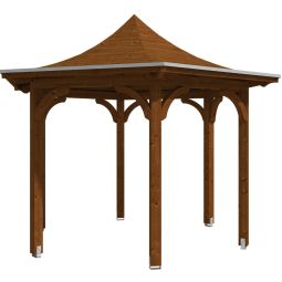 Skan Holz Pavillon Versailles Nussbaum Holzpavillon 418x360cm, Leimholz