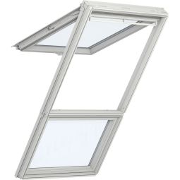 VELUX Dachfenster Lichtlösung GPL GIL LICHTBAND Holz weiß lackiert ENERGIE PLUS Klapp-Schwingfenster Ein Dachfenster-Set bestehend aus: Klapp-Schwingfenster 3-fach-Verglasung, Zusatzelement, Eindeckrahmen, Verlängerungsteil