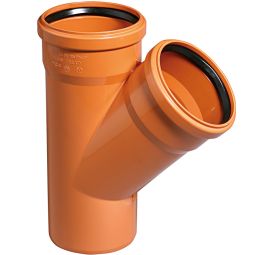 Wellker KG Abzweig DN 250/250 Abwasserrohr für KG-System PVC - Coex SN 4, Neigungswinkel von 45°