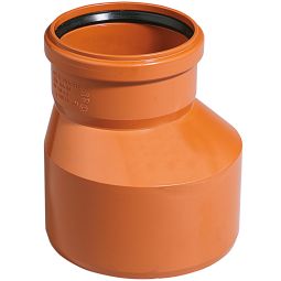 Wellker KG Reduzierstück Übergangsrohr DN 125/110 Abwasserrohr für KG-System PVC - Coex SN 4, inklusive Dichtring