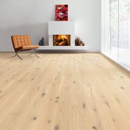 HARO Parkett Landhausdiele 4000 Eiche lichtweiß Universal 2V 2. Wahl matt lackiert, strukturiert, 2. Wahl