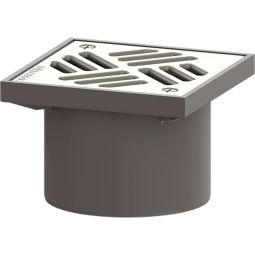 KESSEL Aufsatzstück aus ABS Schlitzrost 138x138 mm V4A K3 Abdeckungsmaterial Edelstahl, LxB: 138x138 mm