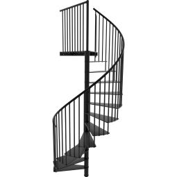 Minka Spindeltreppe Portofino schwarz Wendeltreppe inklusive Handlauf aus hochwertigem PVC, bis Geschosshöhe 300 cm