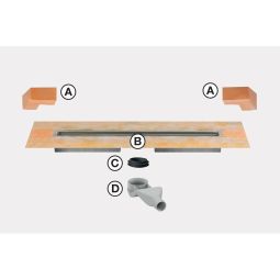 Schlüter-KERDI-LINE F 40 Duschrinne V4A Edelstahl geringe Einbauhöhe, aus widerstandsfähigem V4A Edelstahl