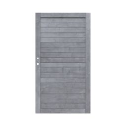 TraumGarten Sichtschutzzaun NEO DESIGN Holz Tor Grau Größe 98×179 cm, Rahmen 40×88 mm, Nut‑Feder Lamellen 95×15 mm, Stabilisierung durch Diagonalverstrebung, DIN rechts/links montierbar