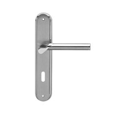 Karcher Langschild-Garnitur Starlight RL38 Chrom und Nickel matt Türklinke Einfache Montage, geeignet für Renovierungen