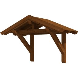 Skan Holz Vordach Siegen Dach Nussbaum Satteldach aus nordischer Fichte, überdachte Fläche 247x114 cm, keilverzinktes und endlos verleimtes Massivholz