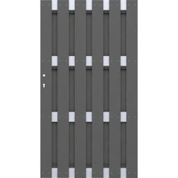 TraumGarten Sichtschutzzaun JUMBO WPC Alu-Design Tor Anthrazit/Alu Metallrahmen, JUMBO‑WPC‑Lamellen & Alu-Designprofil, 98x180 cm, DIN rechts/links montierbar, inkl. Beschlagsatz