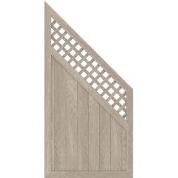 TraumGarten Sichtschutzzaun LONGLIFE RIVA Anschluss mit Gitter Polareiche Sichtschutz Lamellenzaun hochwertiger Fenster-Kunststoff, licht- und wetterbeständig, 90x180 auf 90 cm