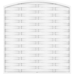 TraumGarten Sichtschutzzaun LONGLIFE ROMO mit Rundbogen weiß Sichtschutz Lamellenzaun wetterbeständiger Fenster-Kunststoff, klassisches Flechtzaun Design, verschiedene Größen