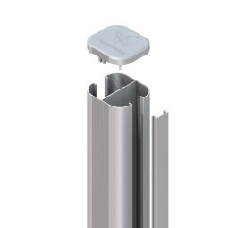 TraumGarten Sichtschutzzaun SYSTEM Steckpfosten Basic Erdverbau Silber Alu-Pfosten zum Einbetonieren, 150/240/298 cm, 3 Farben – witterungsfest, systemkompatibel & belastbar
