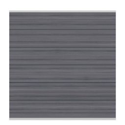 TraumGarten Sichtschutzzaun SYSTEM WPC PLATINUM XL Grau, Leiste Silber Sichtschutz Steckzaun Lamellenzaun Feldmaß: max. 178x183 cm (BxH), Set bestehend aus 6 Profilleisten und 2 Abschlussleisten