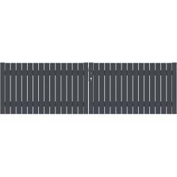 TraumGarten SQUADRA Alu Doppeltor Vorgarten anthrazit Pulverbeschichtete Aluminium-Profile, Witterungsbeständig und Pflegeleicht, 310x90 cm