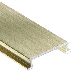 Schlüter-DESIGNLINE AMGB Dekoprofil Aluminium Messing-Optik gebürstet, 25mm breit Länge 2,5m, eloxiert, für eine stilvolle Gestaltung von Wandbelägen, geeignet für Fliesenstärken ab 6mm