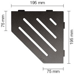 Schlüter-SHELF-E-S2 TSDA WAVE  Alu strukturbeschichtet dunkelanthrazit fünfeckige Ablage, 195x195 mm