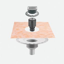 Schlüter-KERDI DRAIN V50 Entwässerungset Praktisches Komplettset mit senkrechtem DN 50 Stutzen, verschiedene Rostvarianten
