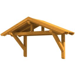 Skan Holz Vordach Stralsund Dach Eiche Hell Satteldach aus nordischem Fichtenholz, 289x114 cm, Konstruktionsvollholz mit soliden Zapfenlochverbindungen