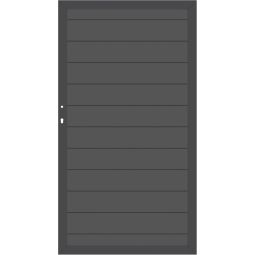 TraumGarten Sichtschutzzaun SYSTEM ALU PLUS Tor Anthrazit/Anthrazit Größe 98x180 cm, Aluminiumrahmen 66x40 mm, Aluminium-Profile, stabil, wetterfest, wartungsarm