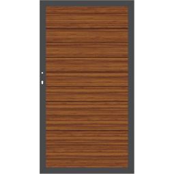 TraumGarten Sichtschutzzaun SYSTEM ALU PLUS Tor Bambus/Anthrazit Größe 98x180 cm, Aluminiumrahmen 66x40 mm, Aluminium-Profile, stabil, wetterfest, wartungsarm