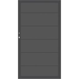 TraumGarten Sichtschutzzaun SYSTEM ALU XL Tor Anthrazit/Anthrazit Aluminiumrahmen 66x40 mm, XL-Aluprofile, 98x180 cm, stabil, wartungsarm, DIN rechts/links, inkl. Beschlagsatz & Schloss