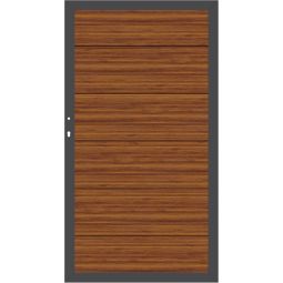 TraumGarten Sichtschutzzaun SYSTEM ALU XL Tor Bambus/Anthrazit Aluminiumrahmen 66x40 mm, XL-Aluprofile, 98x180 cm, stabil, wartungsarm, DIN rechts/links, inkl. Beschlagsatz & Schloss