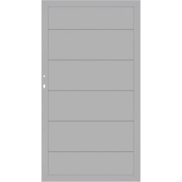 TraumGarten Sichtschutzzaun SYSTEM ALU XL Tor Silber/Silber Aluminiumrahmen 66x40 mm, XL-Aluprofile, 98x180 cm, stabil, wartungsarm, DIN rechts/links, inkl. Beschlagsatz & Schloss