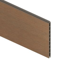 TraumGarten SYSTEM Platinum XL Einzelprofil Teak Braun Flexibles Zaunprofil im dunklen Holzdesign, 30 x 2 x 178 cm
