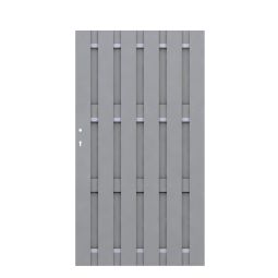 TraumGarten Sichtschutzzaun JUMBO WPC Tor Grau Metallrahmen, JUMBO‑WPC‑Lamellen, 98x180 cm, DIN rechts/links montierbar, wartungsarm, inkl. Beschlagsatz
