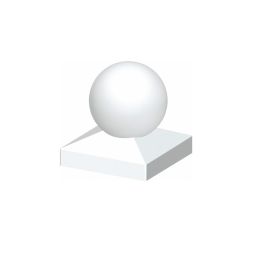 TraumGarten Pfostenkappe Kugel LONGLIFE Weiß Abdeckkappe passend zu LONGLIFE Pfosten