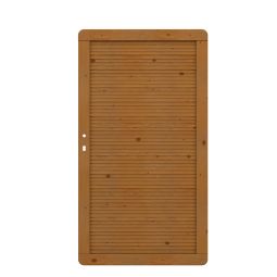 TraumGarten Sichtschutzzaun ARZAGO Holz Tor Braun Größe 98x179 cm, stabiler Rahmen 40x88 mm, Holzlamellen 21x122 mm, blickdicht, horizontale Profilierung, DIN rechts/links montierbar