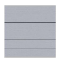 TraumGarten Sichtschutzzaun SYSTEM WPC XL Grau, Leiste Silber Sichtschutz Steckzaun Lamellenzaun 178x184 cm Zaunfeld mit 6 XL-WPC-Profilen & Alu-Leisten – modern, kürzbar & wetterfest